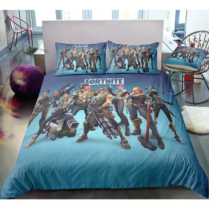 "¡Transforma tu Dormitorio en una Batalla Épica con Fortnite! Juego de Ropa de Cama con Cubierta de Edredón Estampada en 3D: Suavidad Superlativa y Resistencia al Desgaste en Microfibra, ¡Haz de tu Cama el Epicentro de la Aventura!"