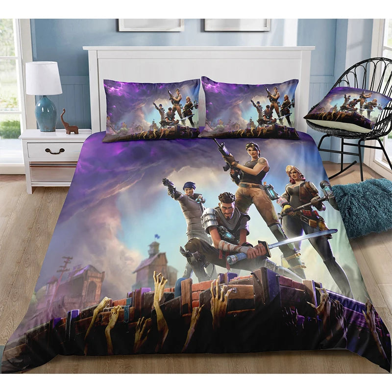 "¡Transforma tu Dormitorio en una Batalla Épica con Fortnite! Juego de Ropa de Cama con Cubierta de Edredón Estampada en 3D: Suavidad Superlativa y Resistencia al Desgaste en Microfibra, ¡Haz de tu Cama el Epicentro de la Aventura!"