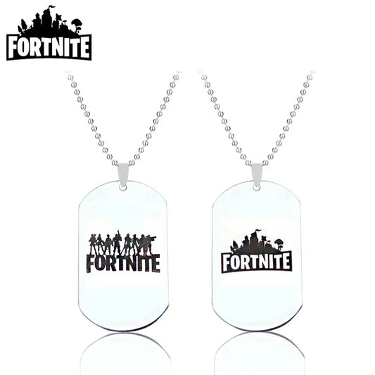 "¡Eleva tu Estilo con Elegancia ! Descubre el Exclusivo Collar Colgante de Fortnite: Etiqueta de Acero Inoxidable, Artesanía Metálica de Moda